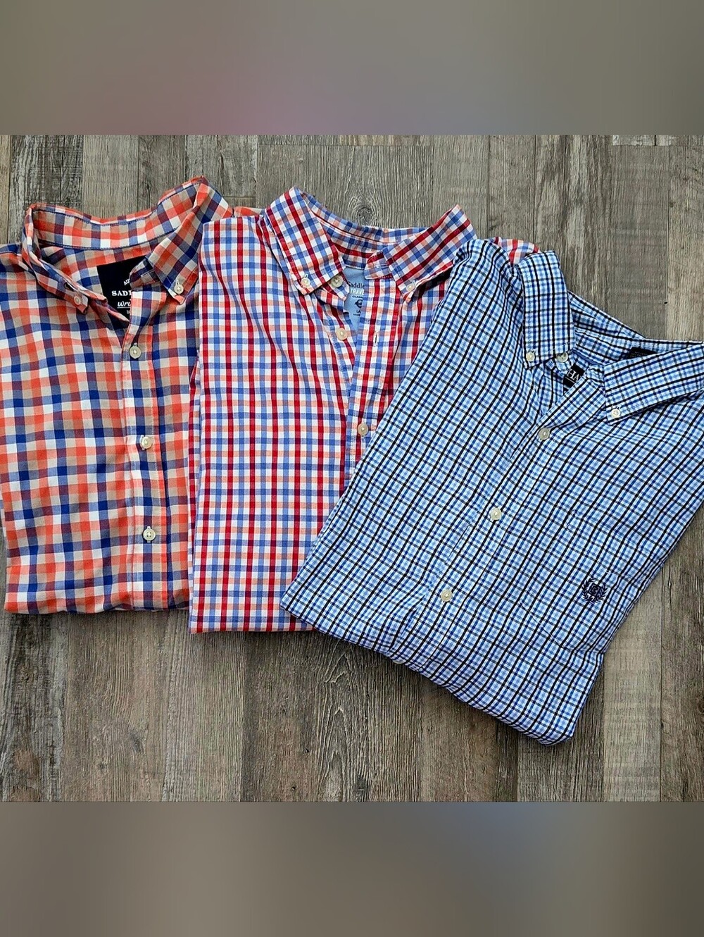 Saddlebred And Chaps Long-Sleebe Men's Plaid Button-Down Shirt